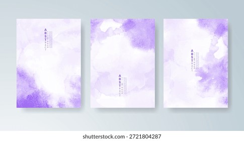 Conjunto de tarjetas con fondo de acuarela de Vector colorido brillante. Diseño para su fecha, postal, Anuncio.