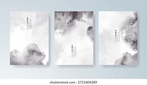 Conjunto de tarjetas con fondo de acuarela de Vector colorido brillante. Diseño para su fecha, postal, Anuncio.