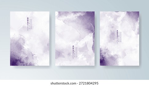 Conjunto de tarjetas con fondo de acuarela de Vector colorido brillante. Diseño para su fecha, postal, Anuncio.