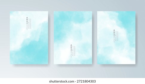 Conjunto de tarjetas con fondo de acuarela de Vector colorido brillante. Diseño para su fecha, postal, Anuncio.