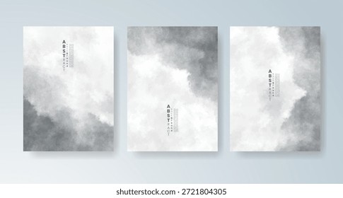 Conjunto de tarjetas con fondo de acuarela de Vector colorido brillante. Diseño para su fecha, postal, Anuncio.
