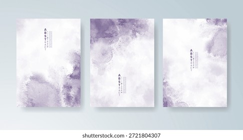 Conjunto de tarjetas con fondo de acuarela de Vector colorido brillante. Diseño para su fecha, postal, Anuncio.