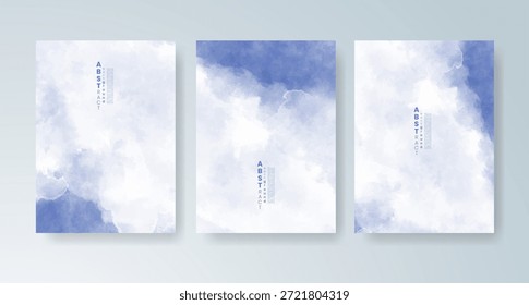 Conjunto de tarjetas con fondo de acuarela de Vector colorido brillante. Diseño para su fecha, postal, Anuncio.