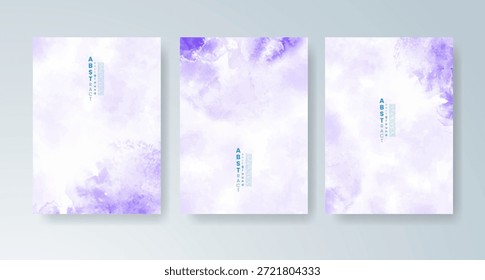 Conjunto de tarjetas con fondo de acuarela de Vector colorido brillante. Diseño para su fecha, postal, Anuncio.