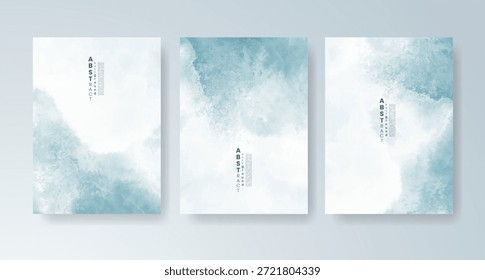 Set of cards with bright colorful vector watercolor background. Design for your date, postcard, banner.