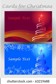 Set of cards with Christmas
