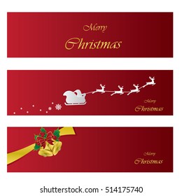 Set of cards with Christmas and snowflakes, illustration