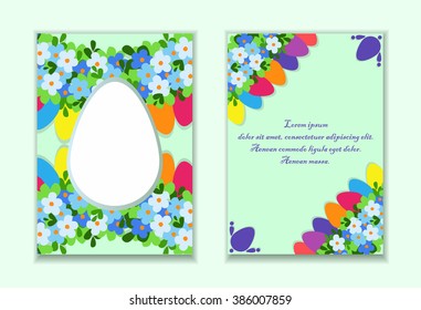 A set of cards for congratulations Easter. Two cards with Easter design.