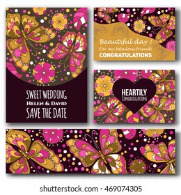 A set of cards for congratulations and invitations.