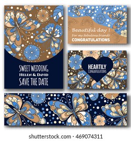 A set of cards for congratulations and invitations.