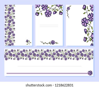 a set of cards decorated with flowers