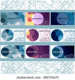 Set of cards design templates. Abstract modern backgrounds.