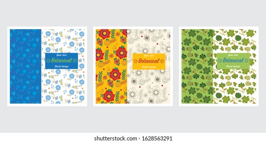 Set of cards. Flora. Background, floral, beautiful design, invitation, postcard, banner. Vector design, flowers.