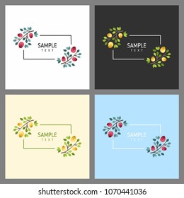 Set of cards with floral frames. Wedding ornament concept. Vector layout decorative greeting card or invitation design background