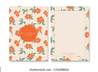 Set of cards with flowers. Floral greeting card template design. Vector illustration. 