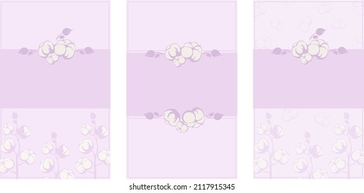 Set of cards with flowers and leaves