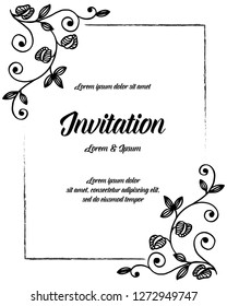 Set of cards with flowers leaves vector illustration