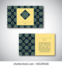 Set of cards, flyers, brochures, templates with hand drawn flower mandala pattern. Vintage decorative elements, oriental design. Indian, asian, arabic, islamic, ottoman motif.Vector illustration.