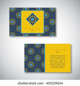 Set of cards, flyers, brochures, templates with hand drawn flower mandala pattern. Vintage decorative elements, oriental design. Indian, asian, arabic, islamic, ottoman motif.Vector illustration.