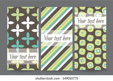 set of cards with geometric pattern
