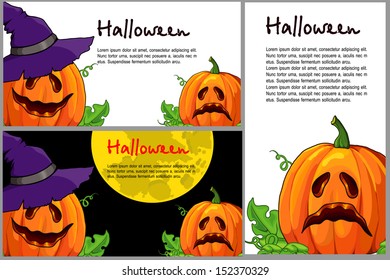 a set of cards for Halloween. vector