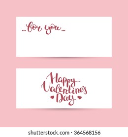 Set of cards with hand drawn lettering. Valentine's day. Vector EPS 10