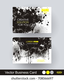 Set of cards with ink blots. Art design for invitation or business cards , postcards, and other.