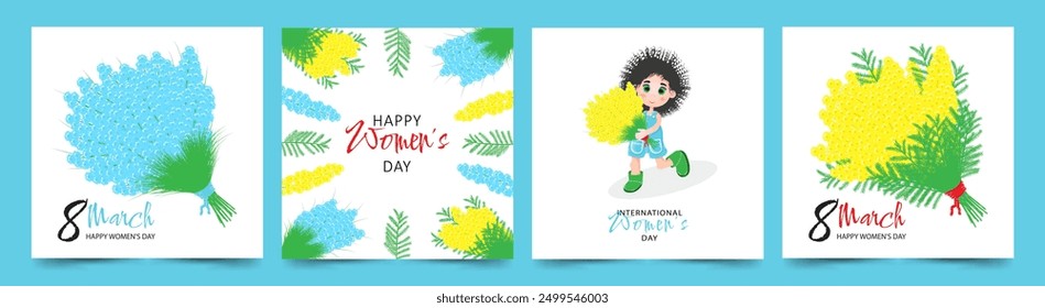 Set of cards for International Women's Day