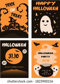 juego de tarjetas e invitaciones para halloween
