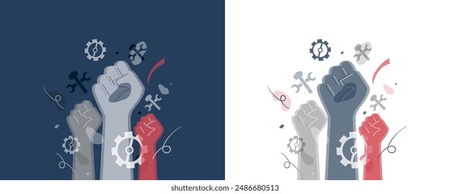Set of cards for Labor Day.