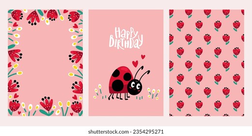 Set cards and ladybugs