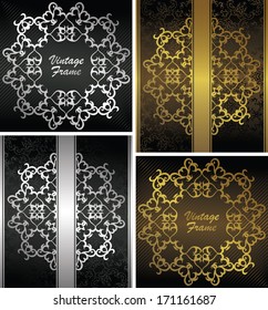 Set of cards. Light background. Can be used as invitation       