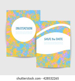 Set of cards made in abstract painting  style. Pattern cropped with Clipping Mask. 