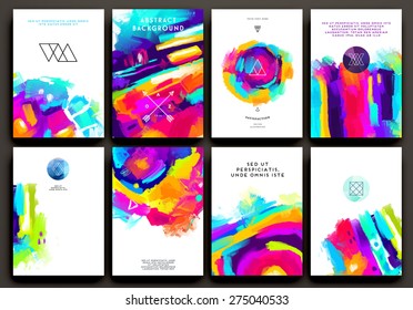 Set of Cards for Marriage, Wedding, Bridal, Valentine's day or Birthday Invitations. Trendy Geometric and Thin Line Hipster Logotypes for Business Cards, Flyers, Banners, Placards and Posters Design.