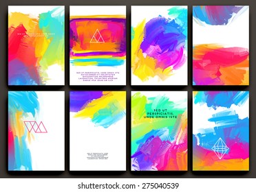 Set of Cards for Marriage, Wedding, Bridal, Valentine's day or Birthday Invitations. Trendy Geometric and Thin Line Hipster Logotypes for Business Cards, Flyers, Banners, Placards and Posters Design.