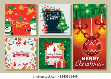 Christmas Background Design Poster Party Greeting Stock Vector (Royalty ...