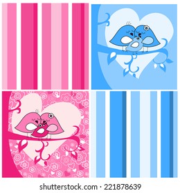 A set of a cards with a newborn