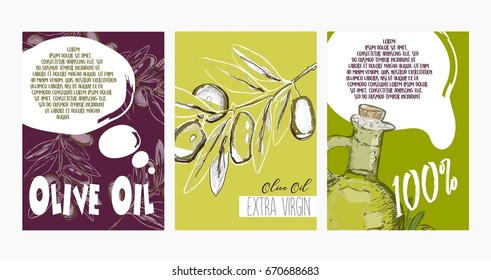 Set of cards for olive oil.