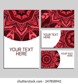 Set of cards with ornament