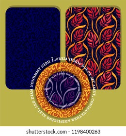 Set of cards and round frame template