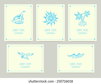 set of cards with sea symbols