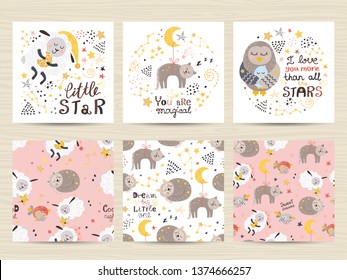 Set of cards for small girls