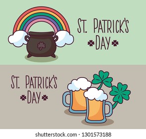 set cards of st patrick day