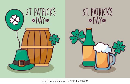 set cards of st patrick day
