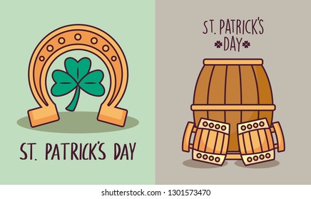 set cards of st patrick day