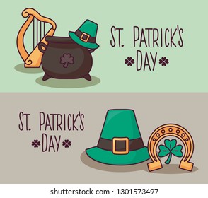 set cards of st patrick day