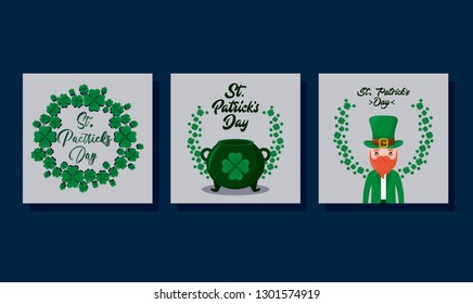 set cards of st patrick day