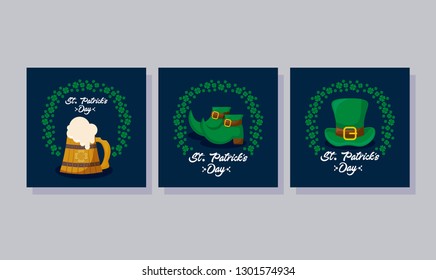 set cards of st patrick day