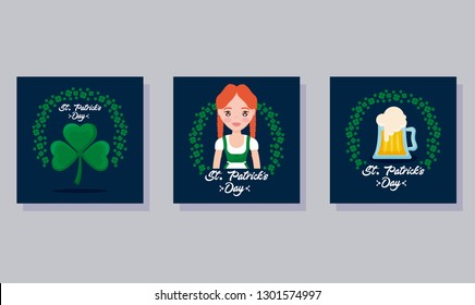 set cards of st patrick day