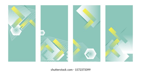 Set of cards in the style of abstract trend color 2020 colors. Modern flyer or banner
